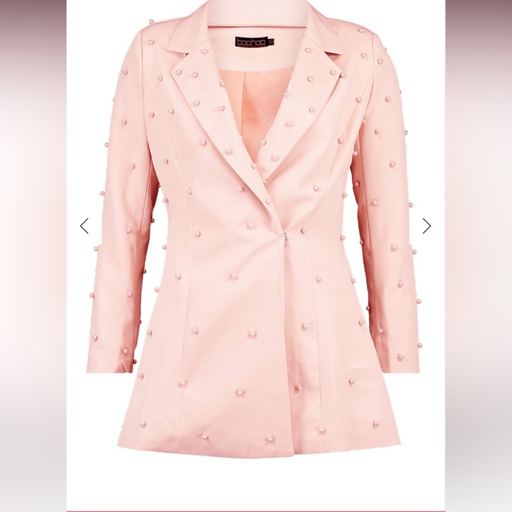 Boohoo Petite Pearl Blazer Dress